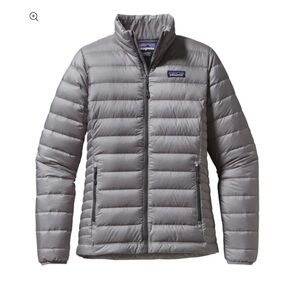 🏔 PATAGONIA Gray 800 Fill Goose Down Full Zip Puffer Sweater Jacket Sz XL